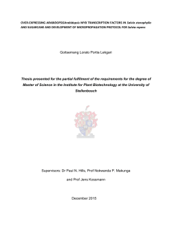 Goitsemang Lorato Portia Lekgari Thesis presented for the partial