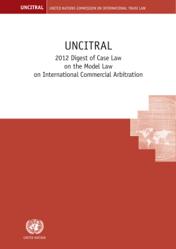 UNCITRAL 2012 Digest of Case Law on the Model Law on