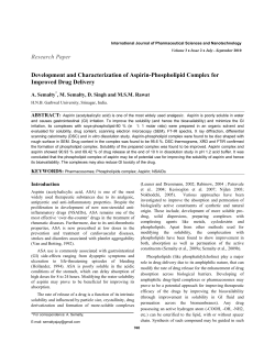 Development and Characterization of Aspirin