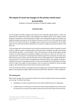 The impact of recent tax changes on the private rented