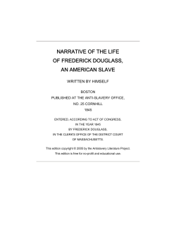 narrative of the life of frederick douglass, an american slave
