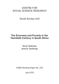 The Economy and Poverty in the Twentieth Century in