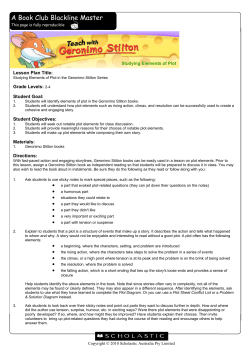 Geronimo Stilton: Studying Elements of Plot