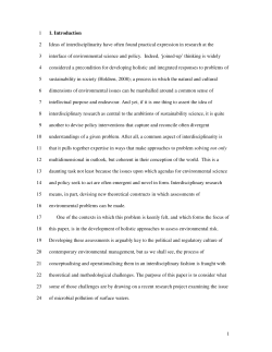 1 1. Introduction 1 Ideas of interdisciplinarity have often found
