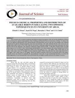 physico-chemical properties and distribution of available boron in