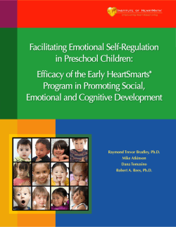 Facilitating Emotional Self-Regulation in Preschool Children
