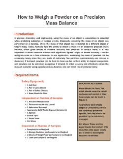 How to Weigh a Powder on a Precision Mass Balance