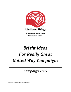 Bright Ideas For Really Great United Way Campaigns