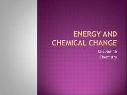 Energy and Chemical Change