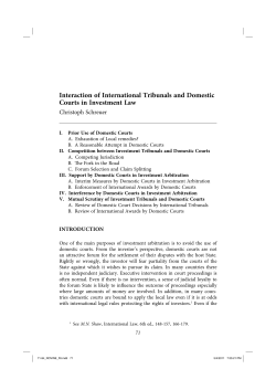 Interaction of International Tribunals and Domestic Courts in
