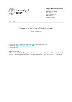 Pragmatics in the history of linguistic thought