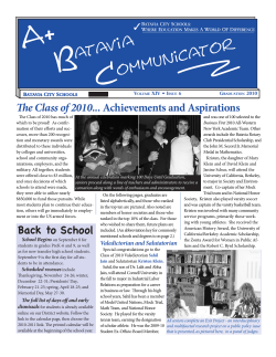 The Class of 2010... Achievements and Aspirations