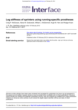 Leg stiffness of sprinters using running