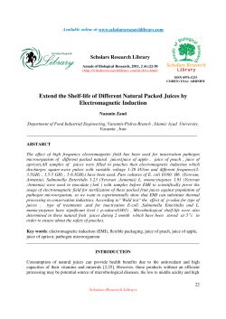 Extend the Shelf-life of Different Natural Packed Juices by