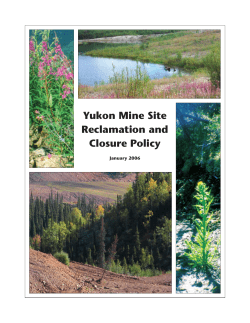 Yukon Mine Site Reclamation and Closure Policy