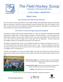 August 2015 - Field Hockey Nova Scotia
