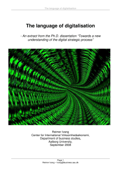 The language of digitalisation