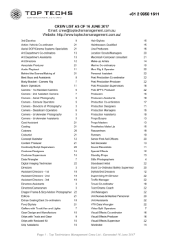 Crew List  - Top Technicians Management