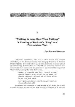 2 &ldquo;Nothing is more Real Than Nothing&rdquo; A Reading of Beckett`s &ldquo;Ping
