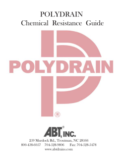 Polydrain chemical resistance guide