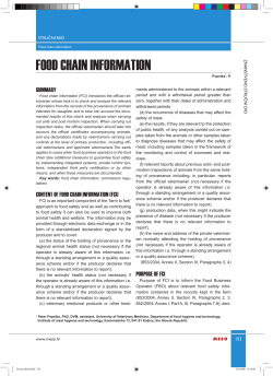 FOOD CHAIN INFORMATION