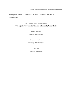Tactical Self-Enhancement and Psychological Adjustment 1