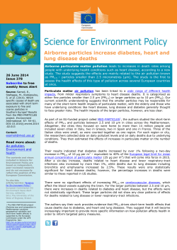 Particulate matter increases diabetes, heart and lung disease deaths