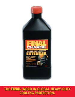 Final Charge&reg; Global Extended Life Coolant features