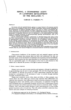 piping, a geomorphic agent in landform