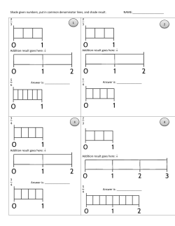 Shade given numbers, put in common denominator lines, and shade
