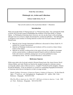 Pittsburgh Art and Artists - History of Art and Architecture