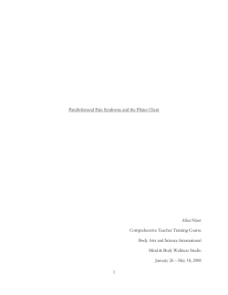 Patellofemoral Pain Syndrome and the Pilates Client