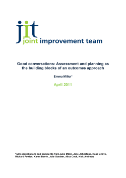 Good conversations: Assessment and planning as the building