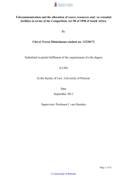 Telecommunication and the allocation of scarce resources and / or