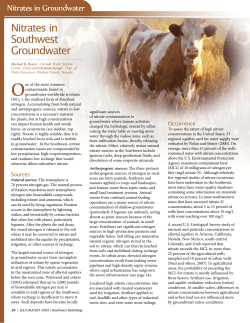 Nitrates in Southwest Groundwater