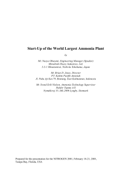 Start-Up of the World Largest Ammonia Plant