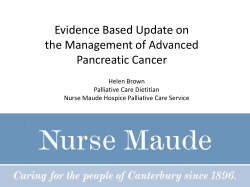 Managing pancreatic insufficiency in palliative setting