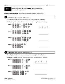Adding and Subtracting Polynomials