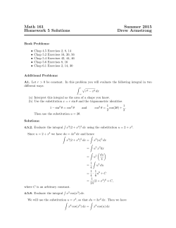 Math 161 Summer 2015 Homework 5 Solutions Drew Armstrong