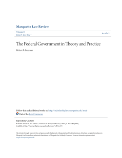 The Federal Government in Theory and Practice