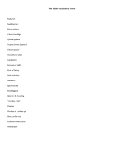 The 1920s Vocabulary Terms Nativism Isolationism Communism