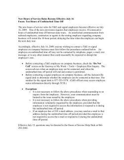 New Hours of Service Rules Become Effective July 16 Focus: Ten