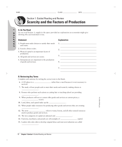Scarcity and the Factors of Production