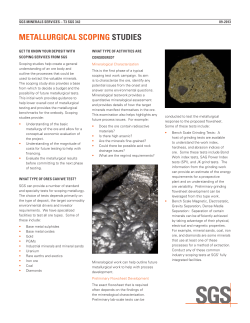 Metallurgical Scoping Studies