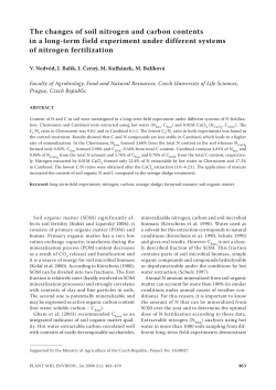 The changes of soil nitrogen and carbon contents in a long