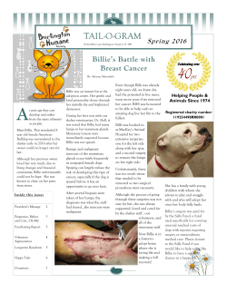 Spring 2016 - Burlington Humane Society