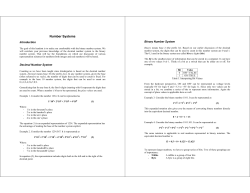 Number Systems