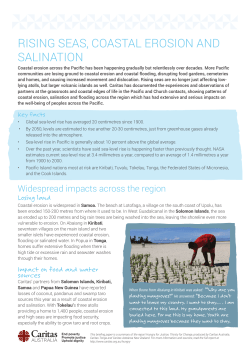 RISING SEAS, COASTAL EROSION AND SALINATION