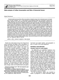 Meta-analysis of Coffee Consumption and Risk of Colorectal Cancer