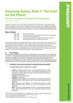 Samsung Galaxy Note 7: The Cost for the Planet